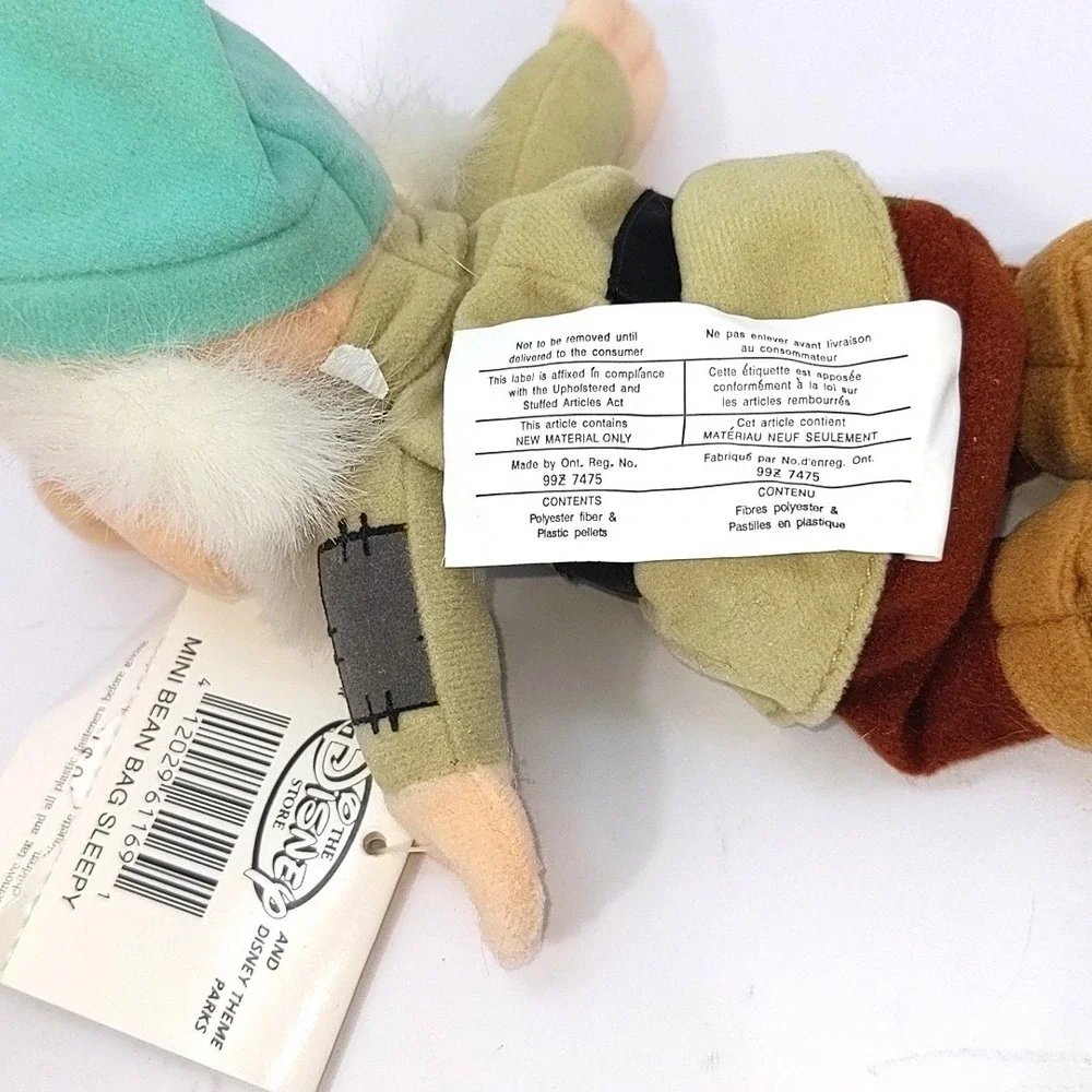 Walt Disney Store Sleepy Dwarf Mini Bean Bag Plush Snow White Seven Dwarfs  NWT